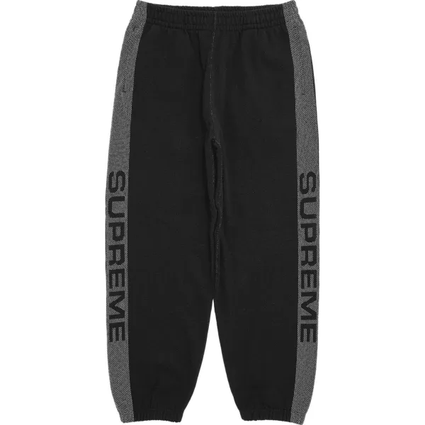 Jacquard Stripe Supreme Sweatpant Black Supreme Jacquard Stripe Sweatpant Black 600x600 1